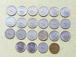 Magyarország 22 db Különböző Érme 10 Fillér 1969-1992
