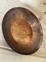 Réz vagy bronz -fali tál, kínáló, asztalközép