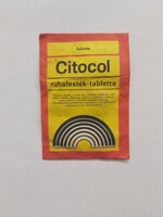 CITOCOL  fekete ruhafesték tabletta - retró, szocialista korszakbeli háztartási termék
