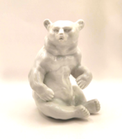 Ritka Német Wallendorf porcelán medve 13.5cm