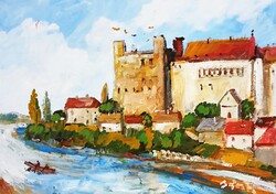 Festmény (02/13) - BÁNFI  : SÁROSPATAK (olaj, karton, 50x35  cm)