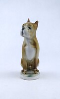 1Z747 Régi boxer kutya Zsolnay porcelán figura 12.8 cm