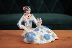 Régi Orosz Kártyázó Roma Lány / Nő / Porcelán Hölgy / Retró Régi