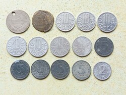 Ausztria 15 db Különböző Érme 2 5 10 50 Groschen 1 Schilling 1950-1992