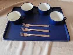 Malév Hungarian Airlines tálca,villák és csészék.