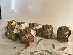 SZOBOR - MALAC - KERÁMIA - ÚJ - WERNER VOSS MUENSTER DESIGNER - CSILLÁMOS ARANY - 5 x 4 x 3,5