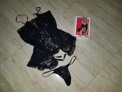 Obsessive fekete 2 részes fehérnemű szett Babydoll L 42 új