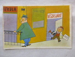 1963. Humoros,  retró grafikai képeslap. Rajz: Kassó (242)