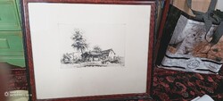 Boldizsár István rézkarc 57x47cm
