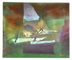 Gábor István - Szinbád 1981 Képcsarnok olajfestmény 80x68cm