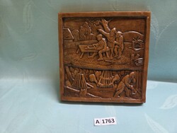 A1763 Bányász jelenetes csempekép 16x16 cm