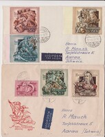Magyarország - Rákóczi Szabadságharc futott FDC 1953 - 2 borítékon
