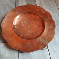 Pompás régi réz fali tányér/asztalközép (30,5 cm)