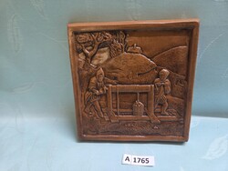 A1765 Bányász jelenetes csempekép 16x16 cm