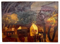 Cs.Nagy András -Ősz 1977 Képcsarnokos olajfestmény 98x70cm