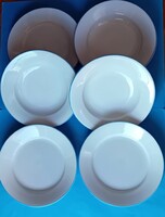 6 db Zsolnay lapos  tányér kék csíkkal