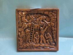 A1755 Bányász jelenetes csempekép 16x16 cm