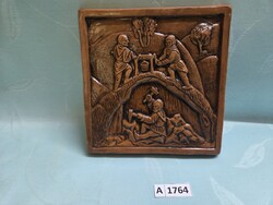 A1764 Bányász jelenetes csempekép 16x16 cm