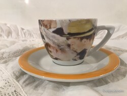 KÁVÉS SZETT - PORCELÁN - RENOIR - BOHEMIA - 1,5 dl - 14 cm - HIBÁTLAN
