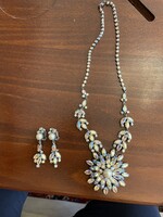 Vintage Aurora Borealis (AB) ékszerszett – Nyaklánc és fülbevaló