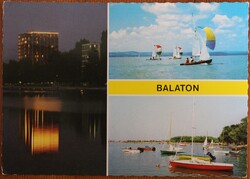 Képeslap, Balaton, Vitorlás, Hajó
