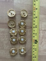 Retro fém gomb ok, klasszikus stílusban 10 db egyben