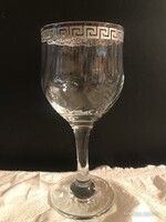 POHÁR - EZÜSTÖZÖTT - GRAVÍROZOTT - KRISTÁLY - 16 x 6 cm - NÉMET - HIBÁTLAN