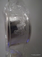 SZALVÉTAGYŰRŰ - ÚJ  - CICÁS - EZÜSTÖZÖTT - GRAVÍROZOTT  - 4 x 2 cm