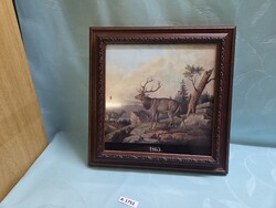 A1751 Vadász jelenetes falikép 33x33 cm, 24x24 cm