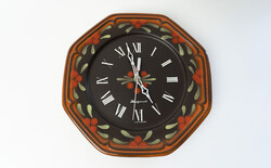 Mid century hand painted ceramic wall clock / retro / old / made in germany / with new mechanism