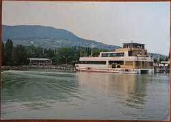Képeslap, Balaton, Mahart, Badacsony, Katamarán, komp, Hajóállomás Fotó: Szelényi lászló