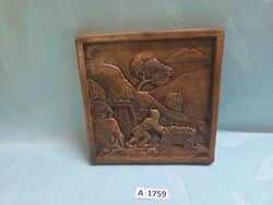 A1759 Bányász jelenetes csempekép 16x16 cm