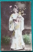 Ötvös Gitta magyar színésznő - írott képeslap 1907-ből, Fotó: Hatvani Jenő