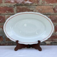 Hutschenreuther Hohenberg Bavaria J.B.Deppisch Würzburg bordázott szélű piros szegélyes porcelán tál