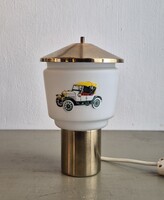 Lustry Kamenický Šenov veterán autó mintás asztali lámpa - Csehszlovák design