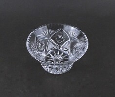 1Z762 Régi magasfalú csiszolt kristály tál 12 cm