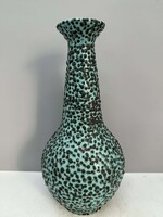 Retro kerámia váza, pöttyös, magyar iparművészeti kerámia, 26 cm