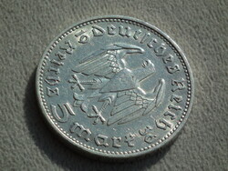 Németország, Hindenburg ezüst birodalmi 5 Márka (Reichsmark), 1936 J