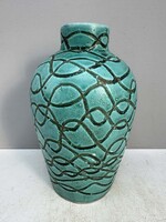 Retro kerámia váza, magyar iparművészeti kerámia, 16,5 cm