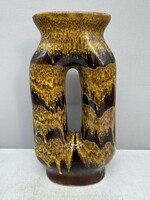Retro kerámia váza, M Á,  magyar iparművészeti kerámia, 23 cm
