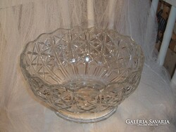 TÁL - ÜVEG  - KRISTÁLY - 25 x 16 cm - RENDKÍVÜL VASTAG - NEHÉZ - HIBÁTLAN