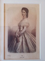Sisi (1837-1898) - régi nyomat szecessziós keretben