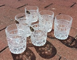 6 db Bohemian jelzésű kristály whiskis pohár készletben