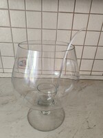 Üveg váza  28 x 39 cm kehely, átlátszó bólés kehely üveg merőkanállal eladó!