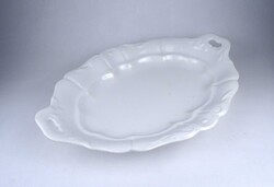 2A003 Antik nagyméretű festetlen fehér ovális porcelán pecsenyés tál 43 x 31 cm