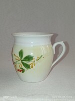 Vintage virágos hasas csontporcelán BÖGRE lüszteres alapmázzal