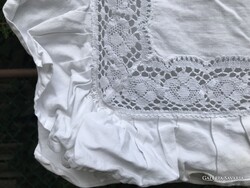 PÁRNA - KÉZIMUNKA - CSIPKÉS - MONOGRAMOS - 78 x 78 cm - VASTAG - LENVÁSZON - HIBÁTLAN