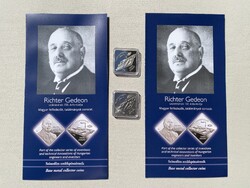 2022 Richter Gedeon 2000 + 2000 Forint BU-PROOF színesfém emlékérme pár, prospektussal