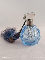 Kék színű vintage PARFÜMÖS ÜVEG bojttal