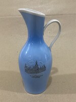 Retro Kahla porcelán váza– Altes Rathaus Leipzig (16 cm)